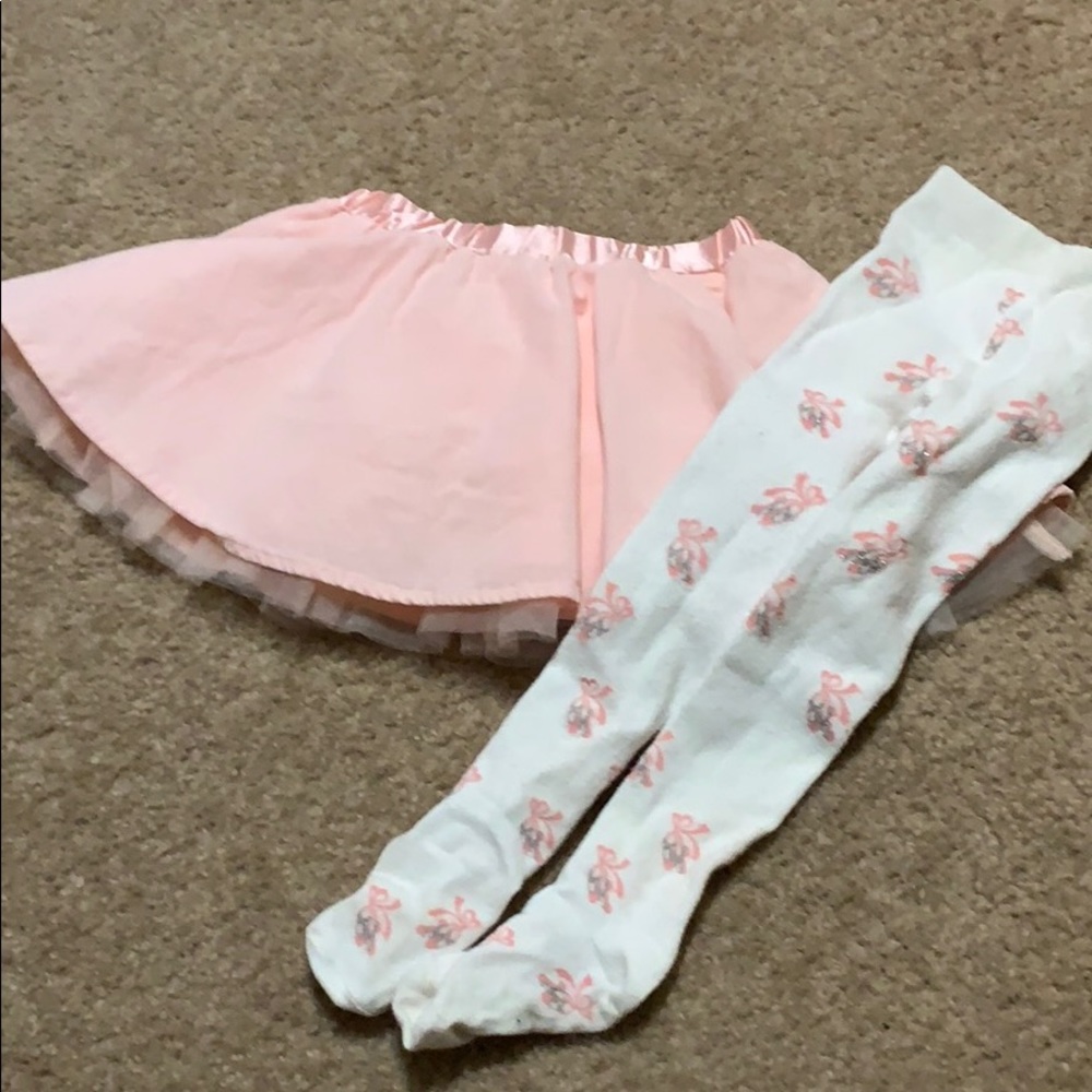 Gymboree tutu skirt w/matching ballerina tights 2T